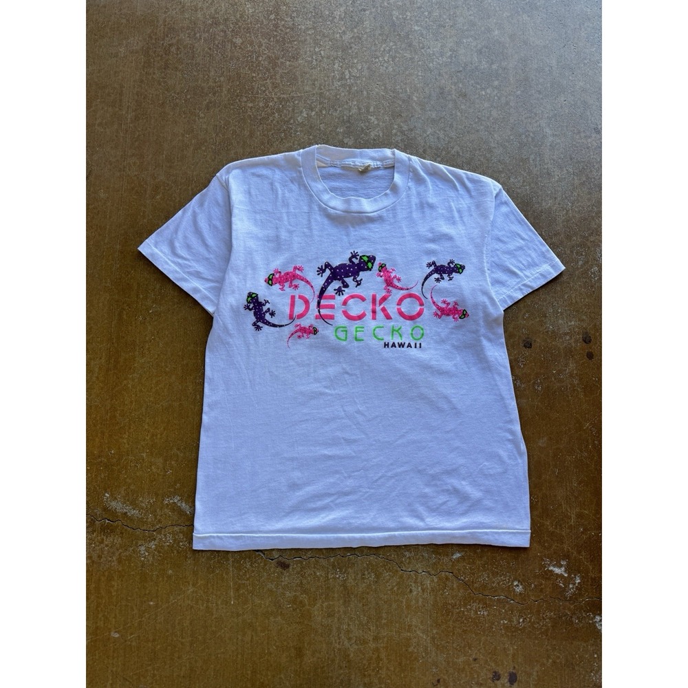 Vintage 90s Decko Gecko Hawaii Lizard T-Shirt Screen Stars (M) USA Made Nature